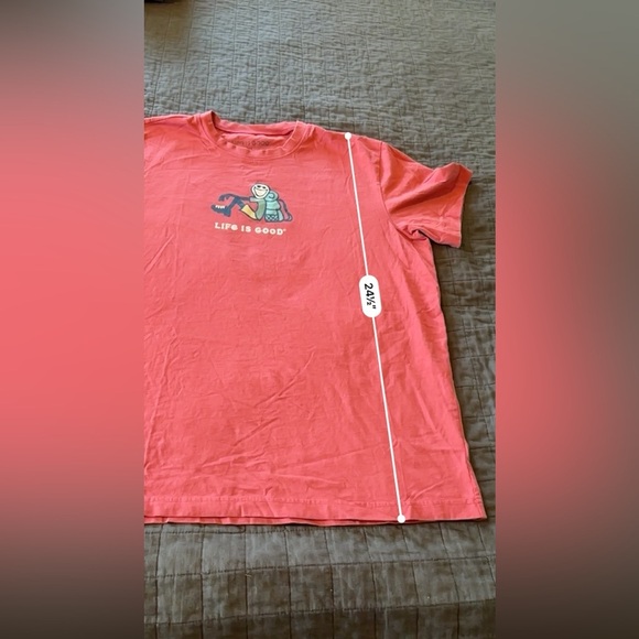 Life Is Good Shirt Men Extra Large Adult Pink/red Tee Crewneck Logo Cotton - Picture 4 of 4